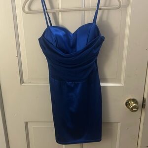 Royal blue silk windsor dress